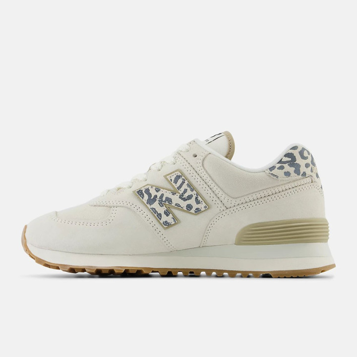 New Balance 574 Lea Bianco Beige - Sneakers Donna