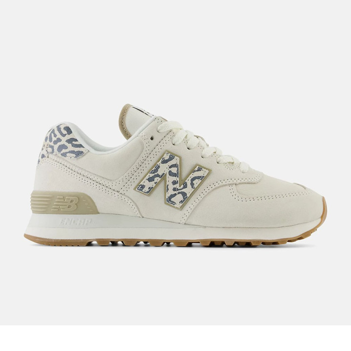 New Balance 574 Lea Bianco Beige - Sneakers Donna
