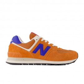 574 Mesh Suede arancio blu