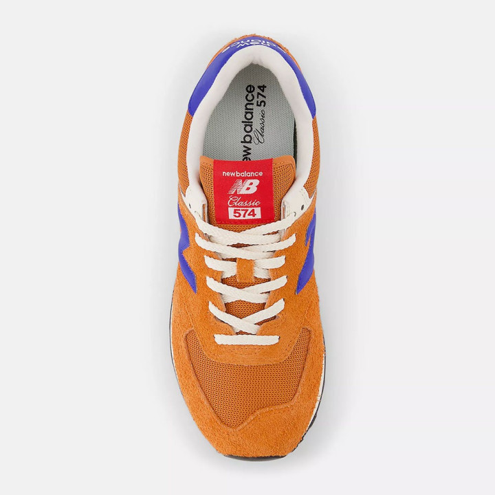 New Balance 574 Mesh Suede Arancio Blu - Sneakers Uomo