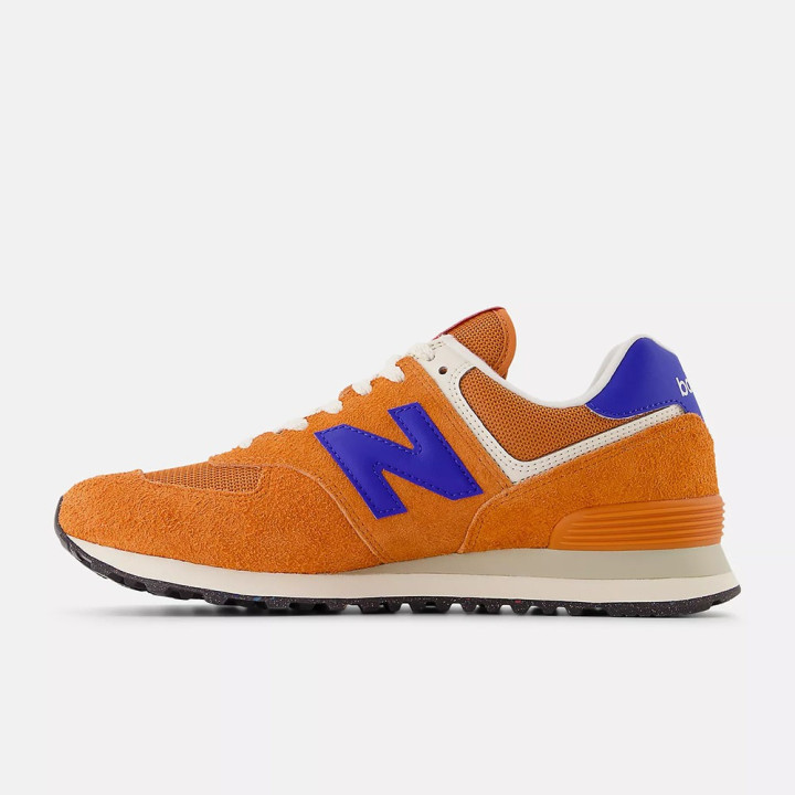 New Balance 574 Mesh Suede Arancio Blu - Sneakers Uomo