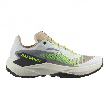 Salomon Genesis Bianco Oxford Tan Verde Gecko - Scarpe Trail Running Uomo