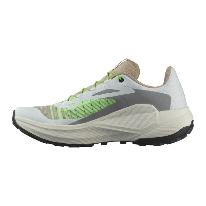 Salomon Genesis Bianco Oxford Tan Verde Gecko - Scarpe Trail Running Uomo