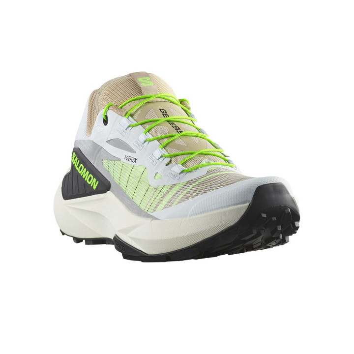 Salomon Genesis Bianco Oxford Tan Verde Gecko - Scarpe Trail Running Donna