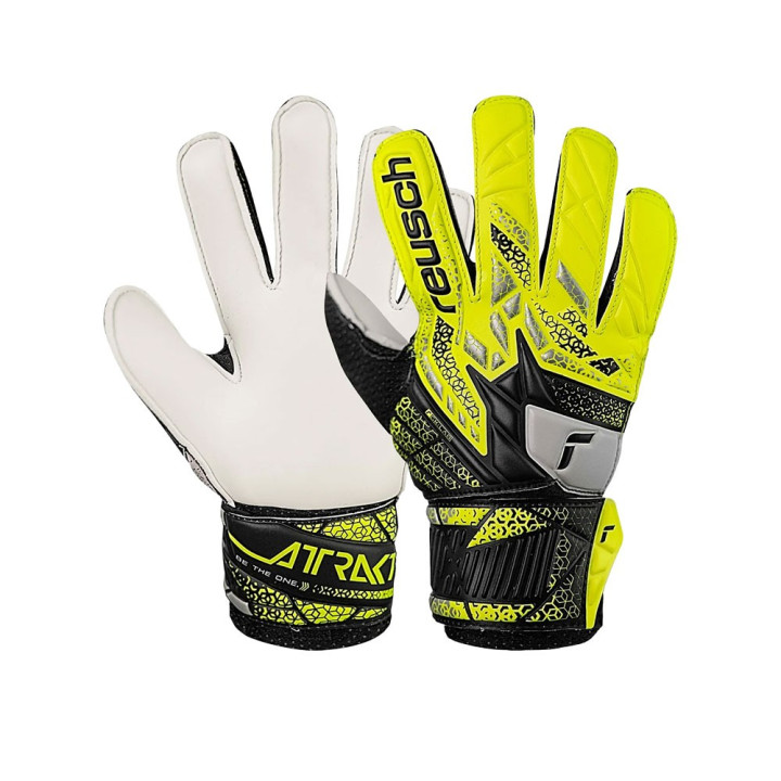 Reusch Guanti Calcio Attrakt Solid Nero Giallo Bambino
