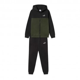 Puma Tuta Sportiva Con Cappuccio Full Zip Verde Bambino
