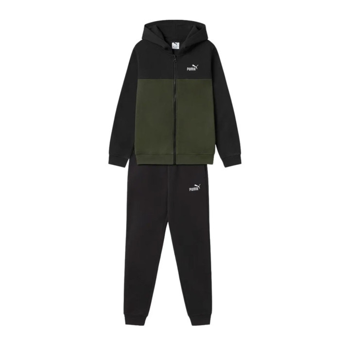 Puma Tuta Sportiva Con Cappuccio Full Zip Verde Bambino