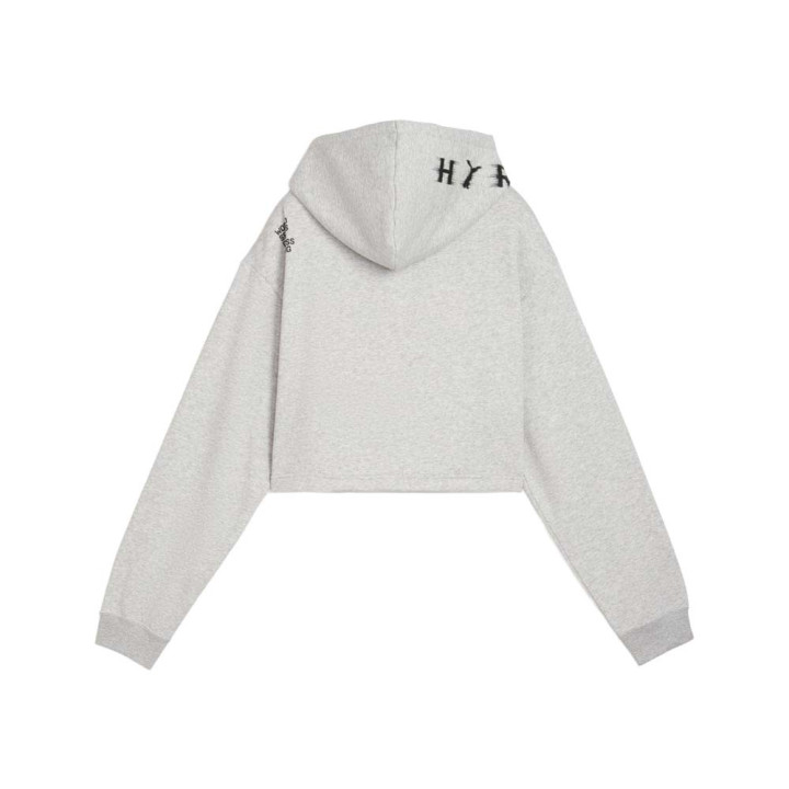 Puma Felpa Palestra Crop Con Cappucciohyrox Grigio Donna