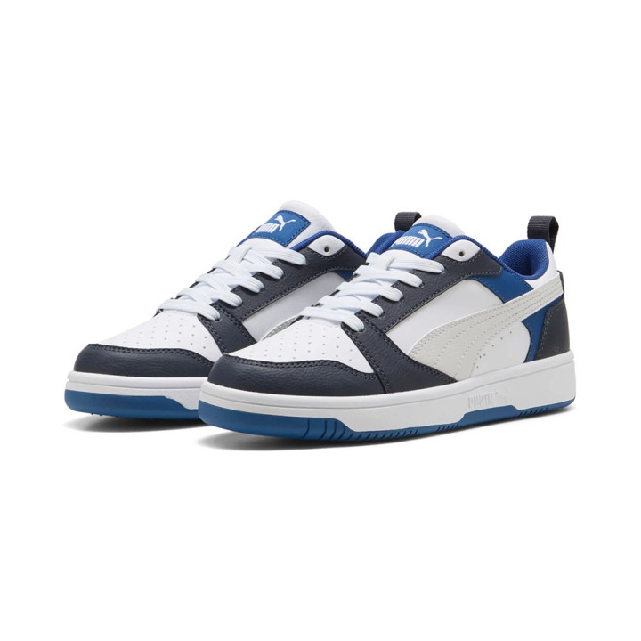 Puma Puma Rebound V6 Lo Gs Bianco Grigio Nero - Scarpe Da Ginnastica Bambino