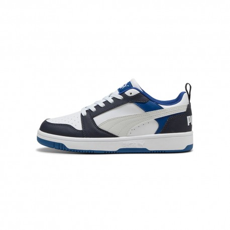 Puma Puma Rebound V6 Lo Gs Bianco Grigio Nero - Scarpe Da Ginnastica Bambino