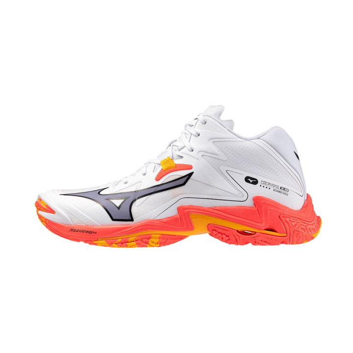 Mizuno Wave Lightning Z8 Mid Bianco Arancio Argento - Scarpe Pallavolo Uomo