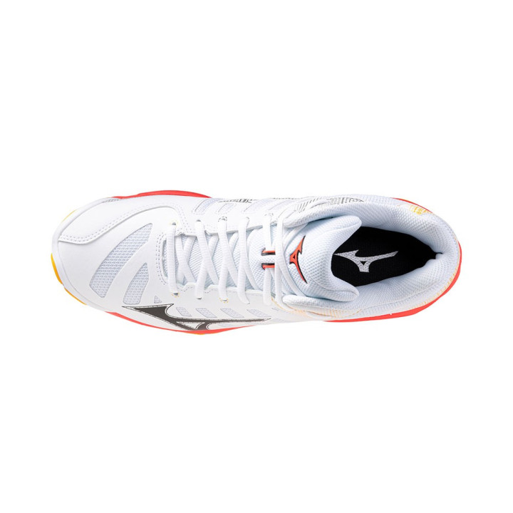 Mizuno Wave Voltage 2 Mid Bianco Arancio Argento - Scarpe Pallavolo Uomo