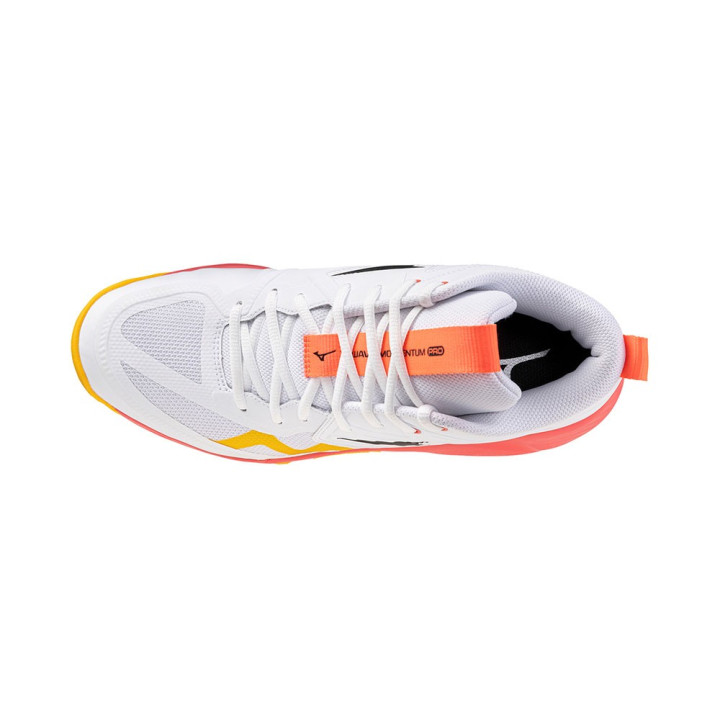 Mizuno Wave Momentum Pro Mid Bianco Arancio Nero - Scarpe Pallavolo Uomo