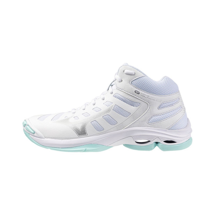 Mizuno Wave Voltage 2 Mid Bianco Verde - Scarpe Pallavolo Donna