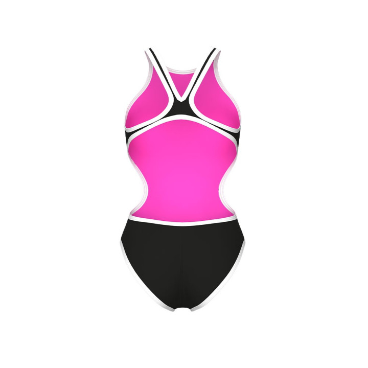Arena Costume Intero Piscina Big Logo Nero-Bianco Donna
