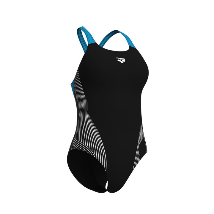 Arena Costume Intero Piscina Lily Con Reggiseno Interno Nero Turquoise Donna