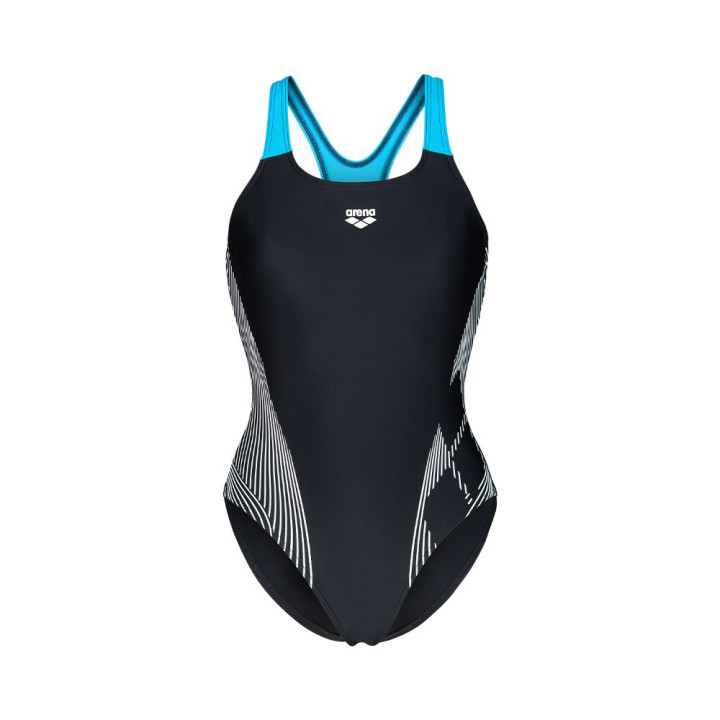 Arena Costume Intero Piscina Lily Con Reggiseno Interno Nero Turquoise Donna