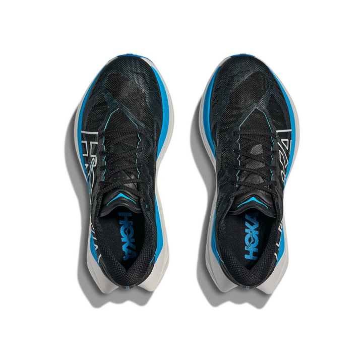 Hoka Rocket X Trail Nero Blu Skyward - Scarpe Trail Running Uomo
