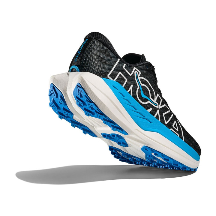 Hoka Rocket X Trail Nero Blu Skyward - Scarpe Trail Running Uomo