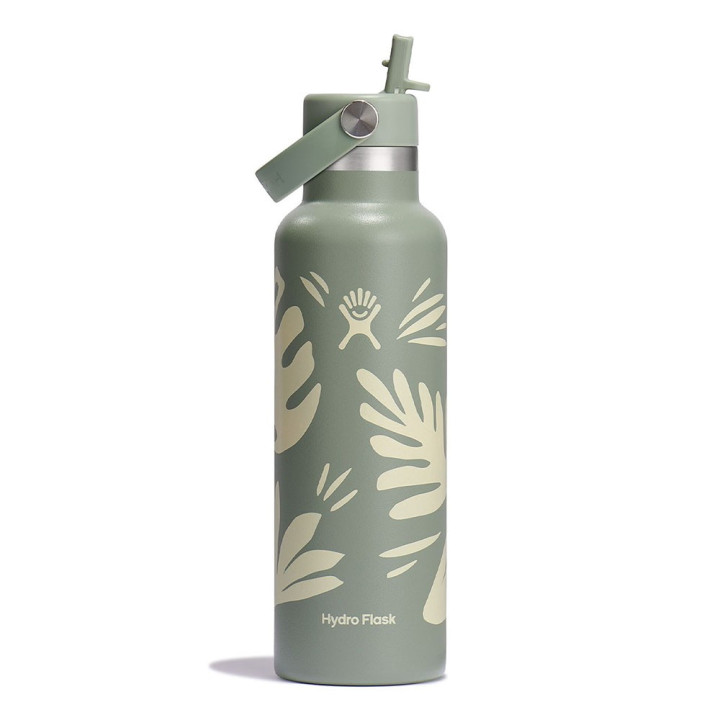 Hydro Flask Thermos Trekking Standard Flex Straw Cap Botanical Bliss Agave