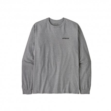 Patagonia Maglia Trekking P-6 Logo Responsabili-Tee Gravel Heather Uomo