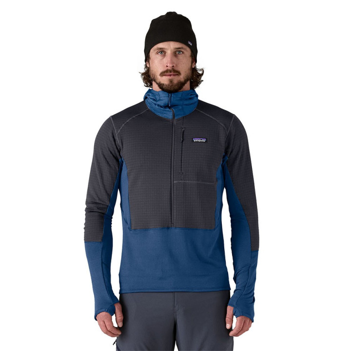 Patagonia Felpa In Pile R1 Pullover Hoody Clement Blue Uomo