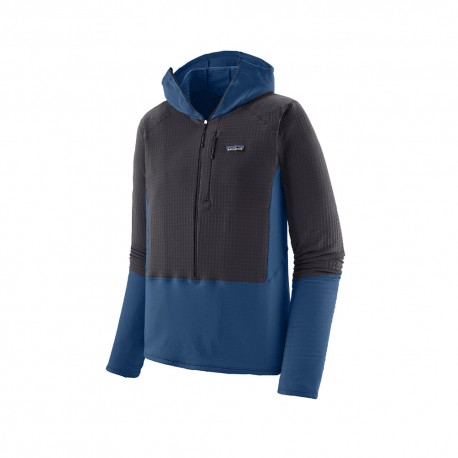 Patagonia Felpa In Pile R1 Pullover Hoody Clement Blue Uomo