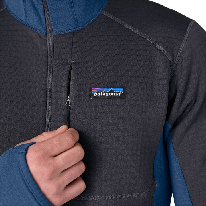 Patagonia Felpa In Pile R1 Pullover Hoody Clement Blue Uomo