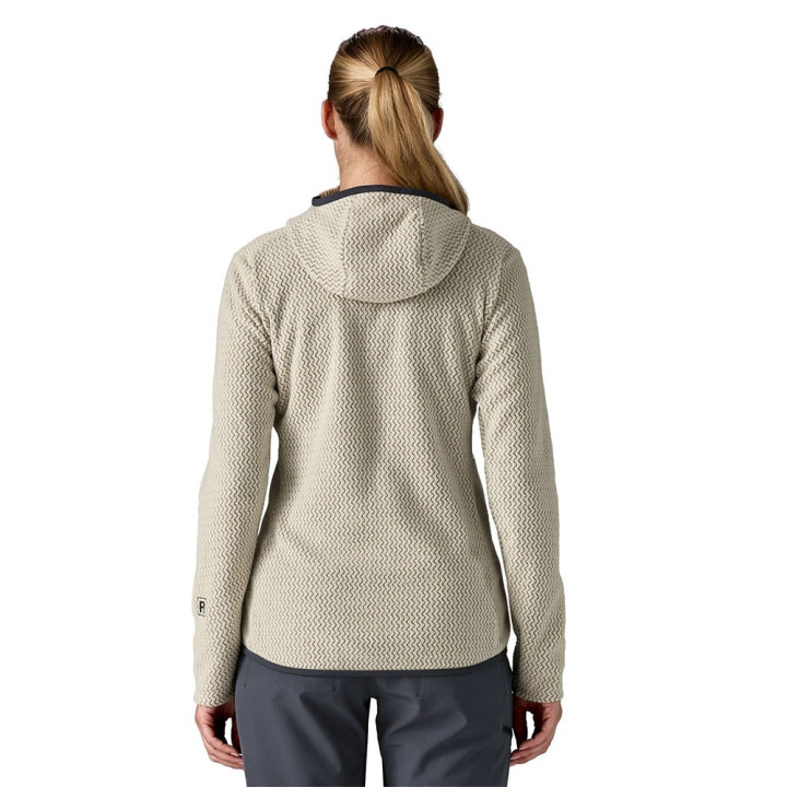 Patagonia Felpa In Pile R1 Air Full-Zip Hoody Wool Bianco Donna
