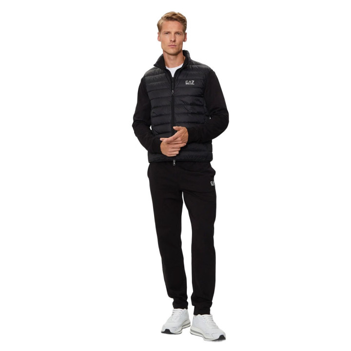 Ea7 Gilet Sportivo Piuma Nero Argento Uomo