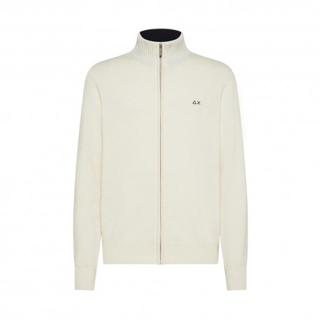 Sun 68 Maglia Maniche Lunghe Full Zip Panna Uomo