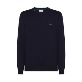Maniche Lunghe Girocollo logo blu
