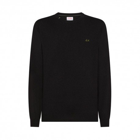 Sun 68 Maglia Maniche Lunghe Girocollo Logo Nero Uomo