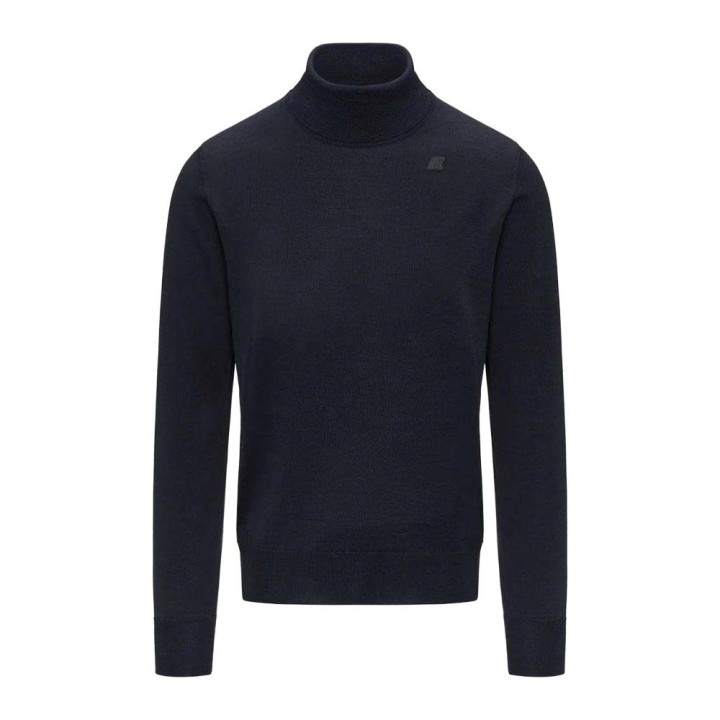 K-Way Maglia Maniche Lunghe Dolcevita Henry Blu Uomo