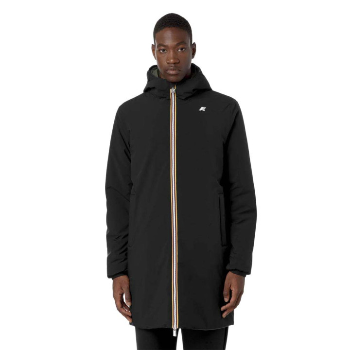 K-Way Parka Jacob St Warm Double Revers Nero Verde Uomo