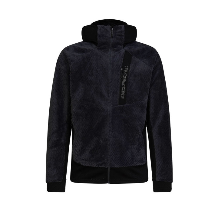 Rock Experience Felpa In Pile Blizzard Tech Hoodie Caviar Uomo