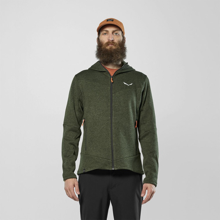 Salewa Felpa In Pile Rocca Hd Dark Olive Uomo