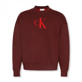 Maniche Lunghe Cotton Cashmere 3D logo bordeaux