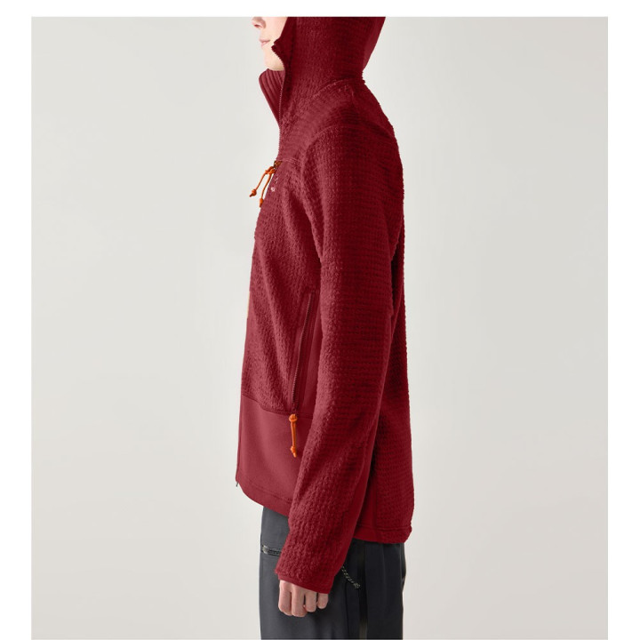 Haglöfs Felpa In Pile Vassi Mid Hood Carmine Red Donna