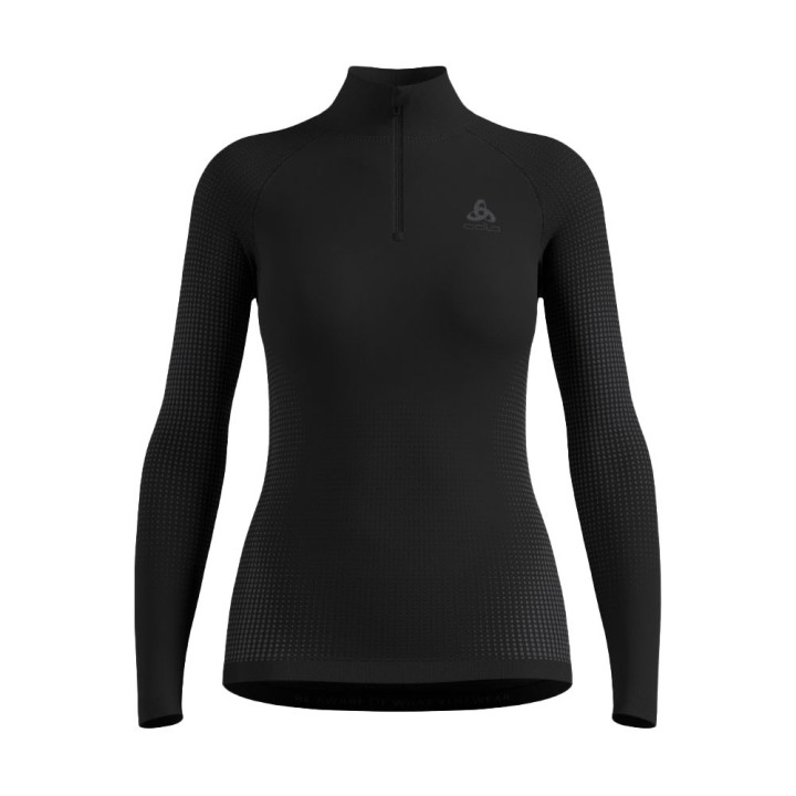 Odlo Maglia Trekking Performance Warm Turtle Neck Nero Donna