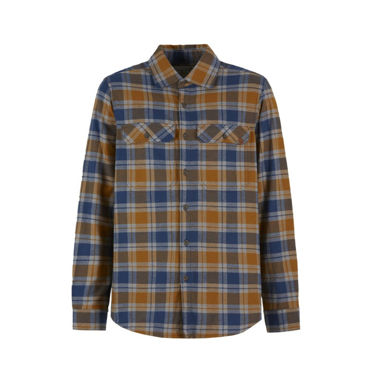 E9 Camicia Sportiva Peppino Blue Ocra Uomo
