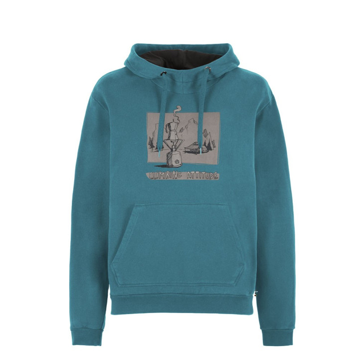 E9 Felpa Arrampicata Hood Cerulean-Moka Uomo
