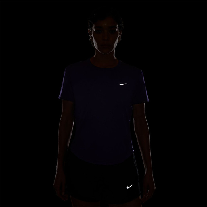 Nike T-Shirt Running Tempo Court Purple Argento Donna