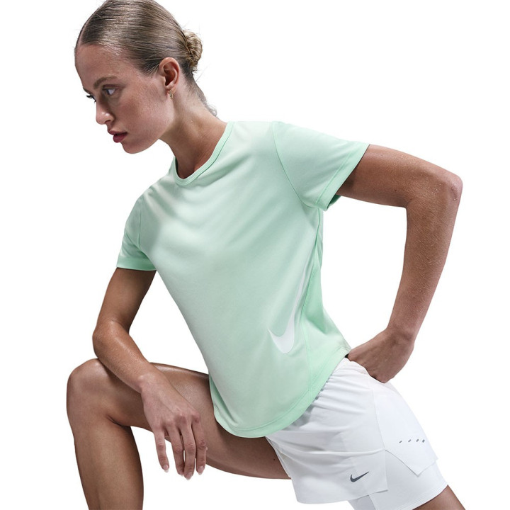 Nike T-Shirt Running Tempo Swoosh Run Mint Foam Bianco Donna