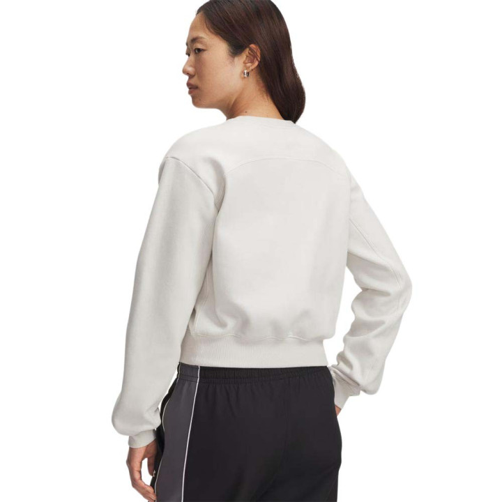 Under Armour Felpa Palestra Giro Icon Vida Flc Crew Summit Bianco Donna