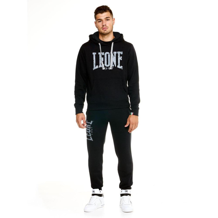 Leone Tuta Sportiva Con Cappuccio Big Logo Nero Uomo