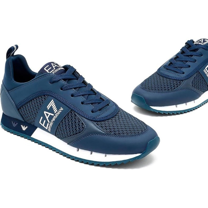 Ea7 Nero&Bianco Laces Blu Bianco - Sneakers Uomo