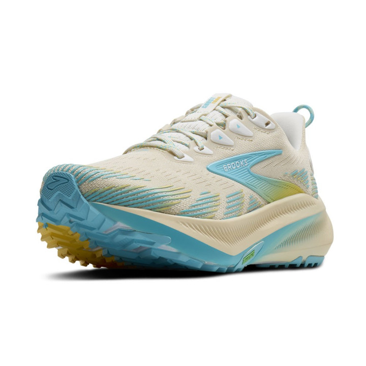 Brooks Ghost Trail Grigio Giallo Azzurro - Scarpe Trail Running Donna