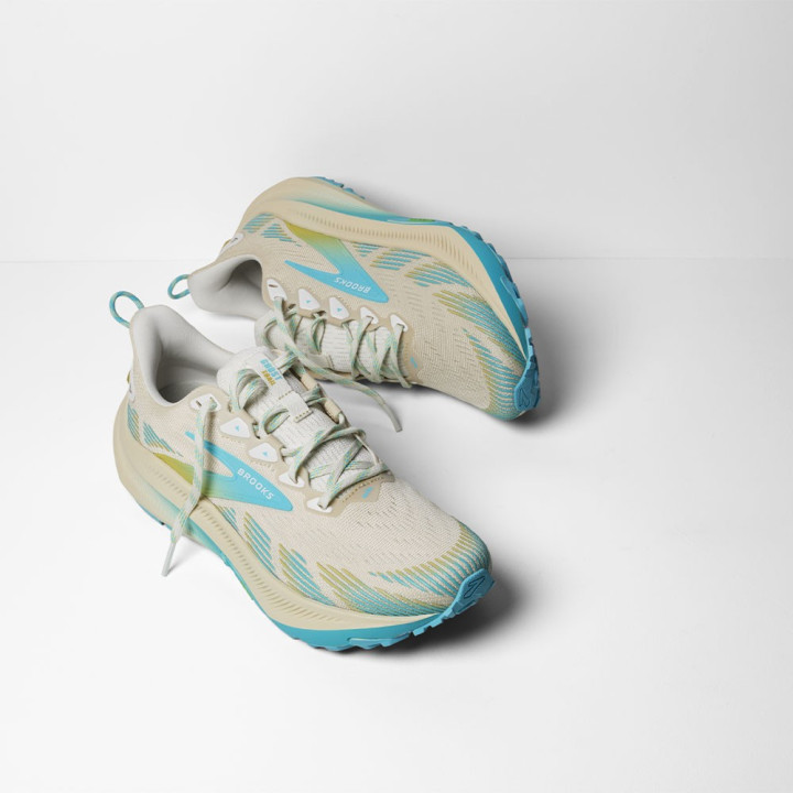Brooks Ghost Trail Grigio Giallo Azzurro - Scarpe Trail Running Donna