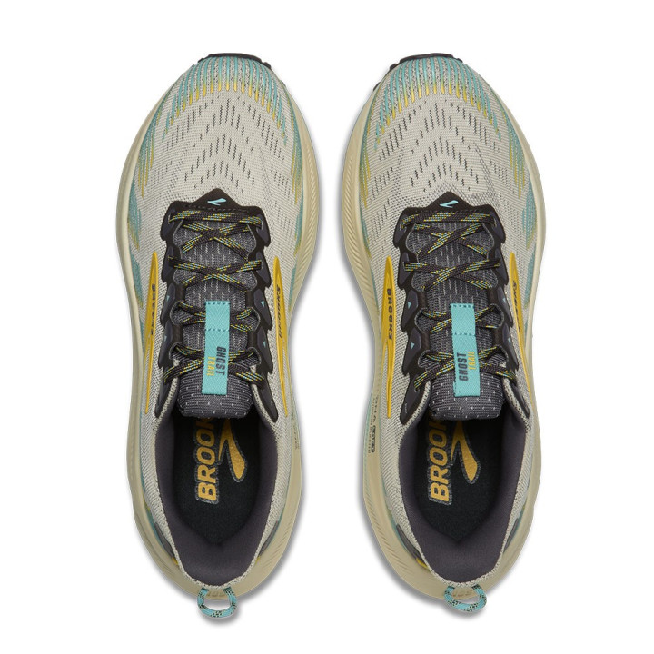 Brooks Ghost Trail Grigio Giallo Azzurro - Scarpe Trail Running Donna